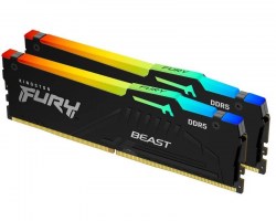 Memorije DDR 5: DDR5 64GB 6000MT/s Kingston KF560C40BBAK2-64 Fury Beast RGB