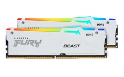 Memorije DDR 5: DDR5 64GB 5200MT/s KINGSTON KF552C40BWAK2-64 Fury Beast RGB White XMP