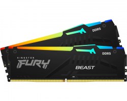 Memorije DDR 5: DDR5 64GB 6400MT/s Kingston KF564C32BBEAK2-64 FURY Beast Black RGB EXPO