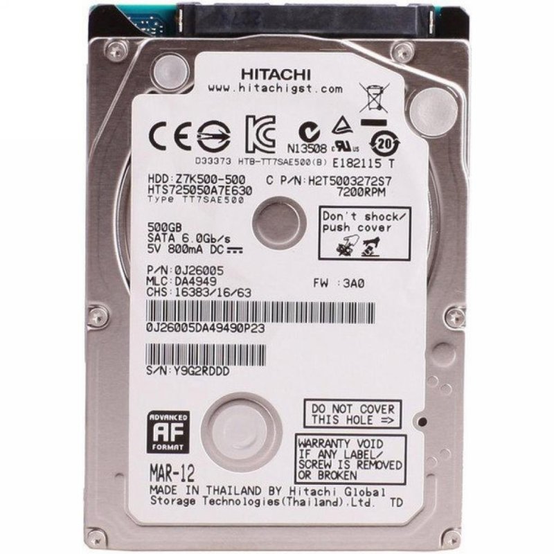 Hard diskovi za notebook-ove: Hitachi 500GB 1W10098